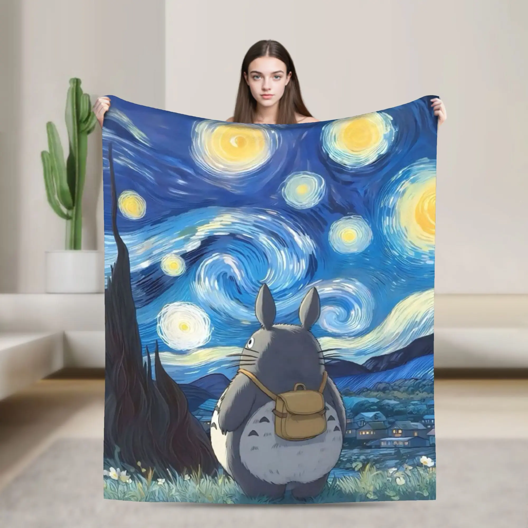 

Cute T-Totoros Gift Blanket For Men Women Super Soft Warm T-Totoros Throw Blankets for Living Room 50x60 Inches Multi-size