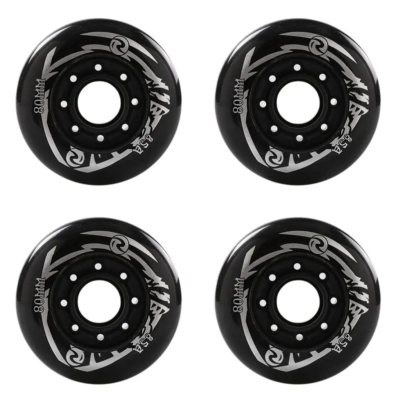 【SPECIAL】4X Roller Skate Wheels High Elastic Wear-Resistant Brake Wheels Inline Skating Wheels Roller 80Mm