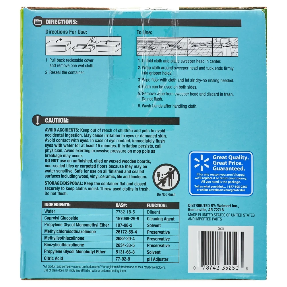 Low Streaking Wet Mopping Cloths 38 Count Compatible with Swiffer Quick Cleaning Solution Hardwood Tile Vinyl Laminate Surfaces