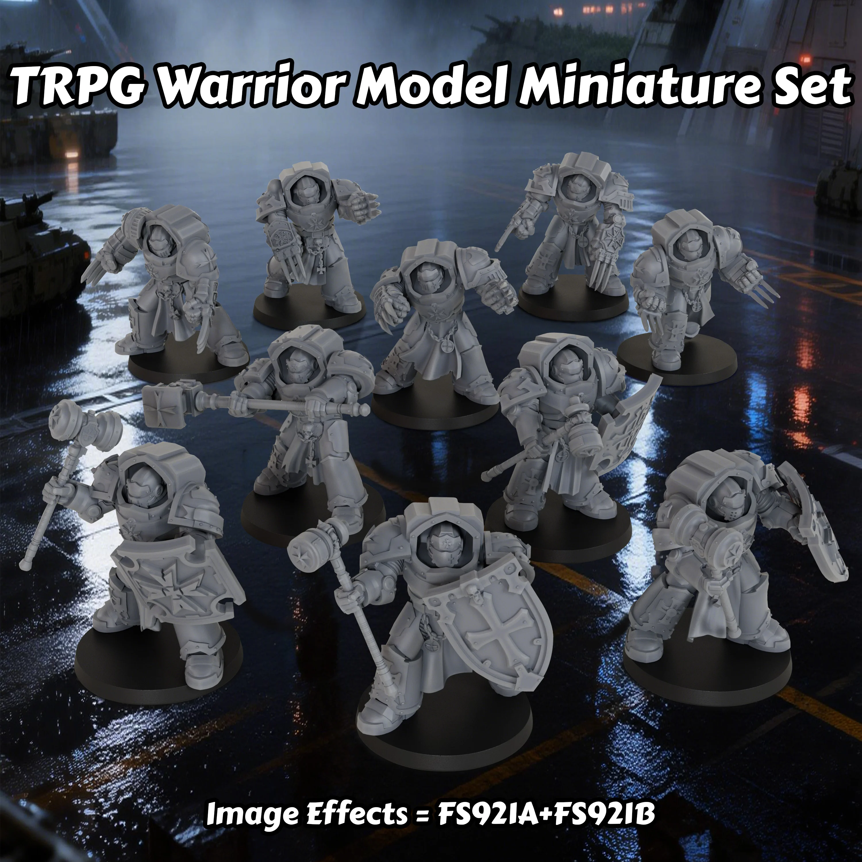 

25mm Holy Knight Warrior Miniatures, Dynamic Poses, High Toughness Resin One-Piece Build, Durable for Roleplay Scenes(2 Models)