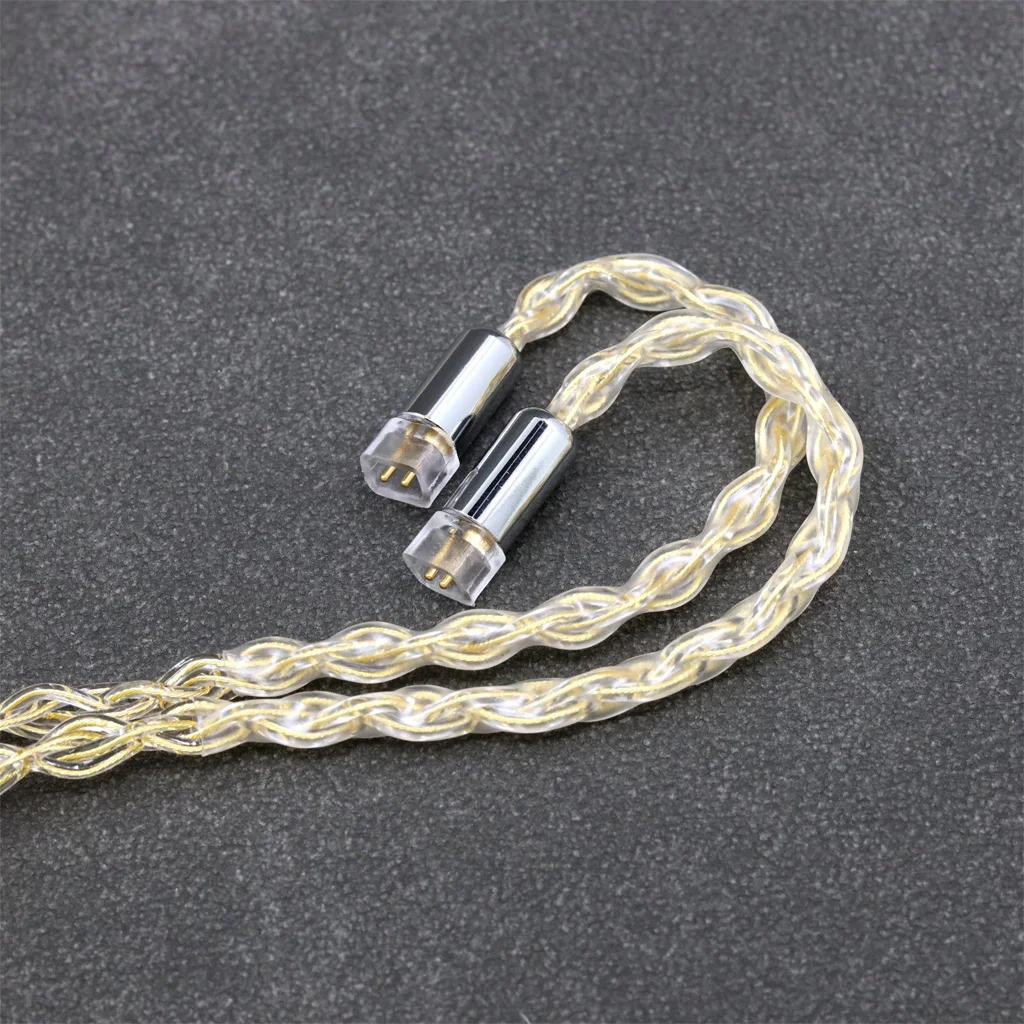 8 كور 99% 7n الفضة النقية 24k مطلية بالذهب سماعة كابل ل UE11 UE18 برو QDC الجوزاء الجوزاء-S أنول V3-C V3-S V6-C 8421