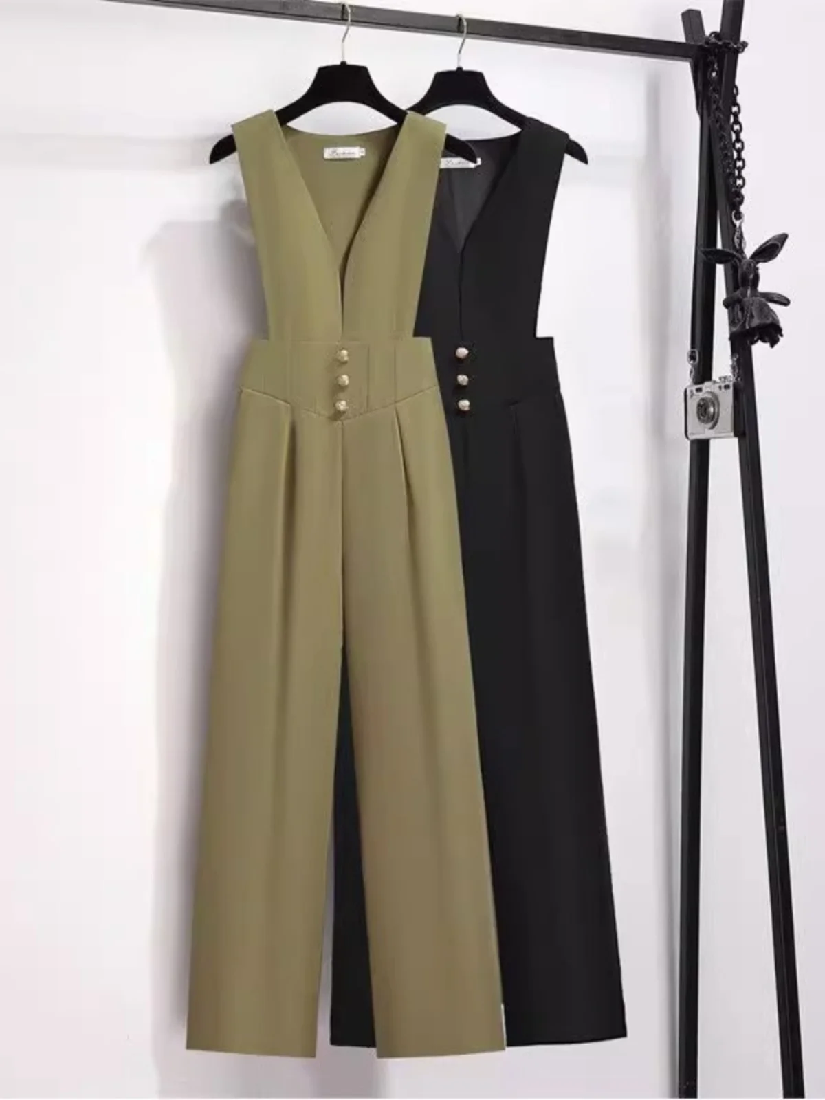 

High Waist Wide Leg Jumpsuit Women's Spring Summer New Design Sensation Slimming Suit Sle Korean Commute Sle Jumpsuit