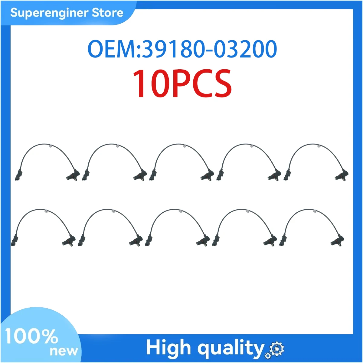 

10PCS Brand New Crankshaft Position Sensor 39180-03200 3918003200 Higher quality Fits For 14-16 Hyundai Kia Motor