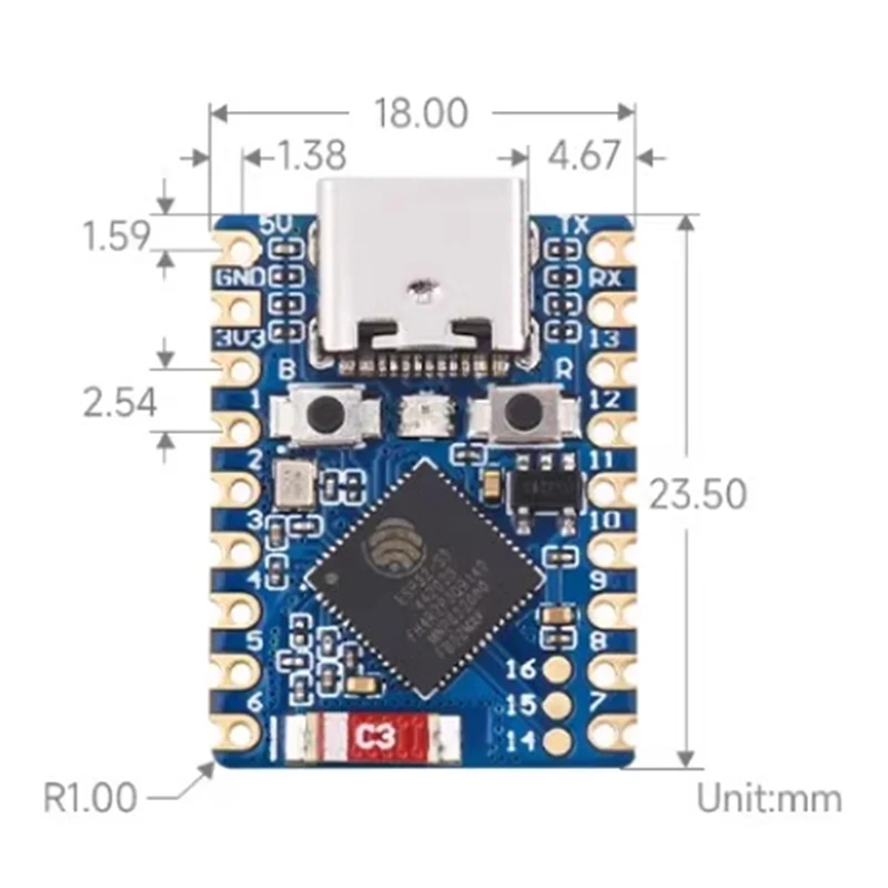 Scheda di sviluppo ESP32-S3 Mini ESP32-S3-Zero WiFi Bluetooth Modulo ESP32-S3FH4R2