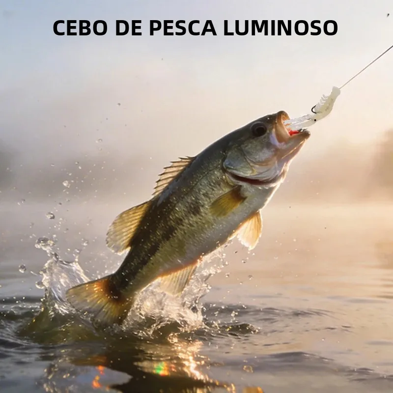 Señuelos camarón luminosos con anzuelo de púas para lubina - imagen 2