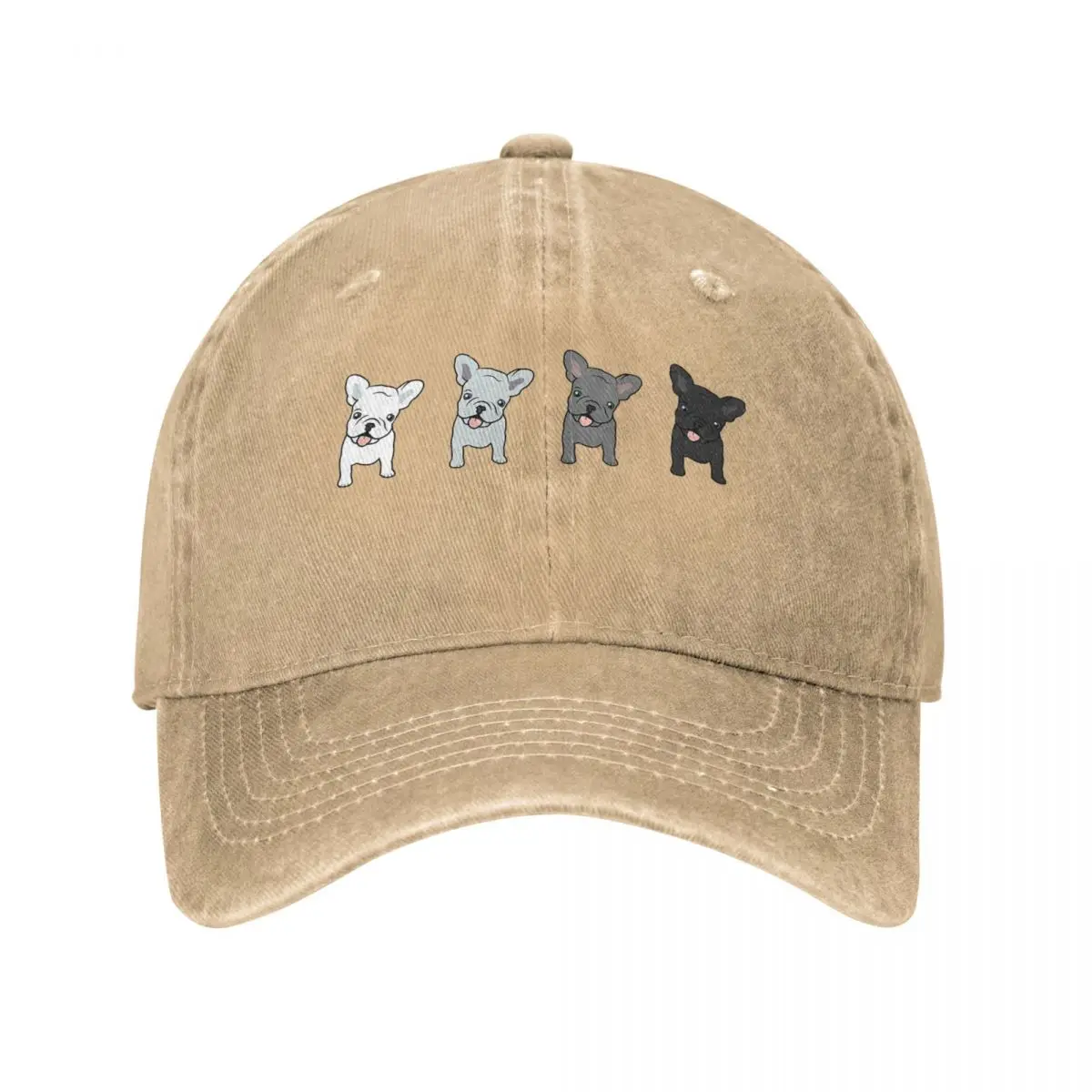 

Happy French Bulldogs Baseball Cap cowboy hat Peaked cap Cowboy Bebop Hats Men and women hats