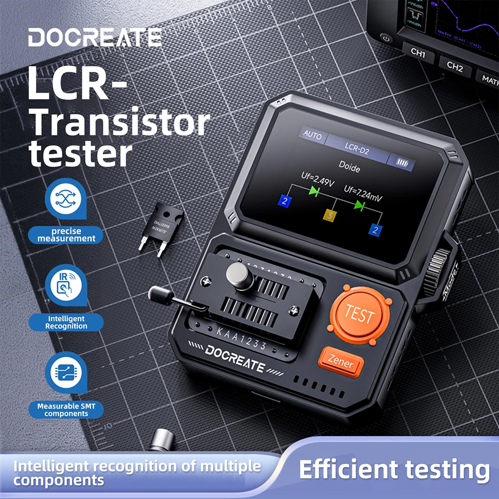 Тестер транзисторов LCR-D2 с 1,44-дюймовым ЖК-дисплеем, измеритель LCR ESR, тестер диодов, триодов, емкости, сопротивления, SMD-компонентов с зарядкой Type-C