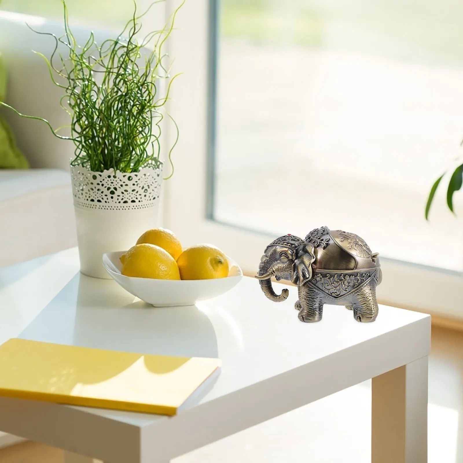 

Elephant Zinc Alloy Large Capacity Non Fading Cigarette Holder Retro Home Office Accessories Smoke Dust Elephant Big Ashtray