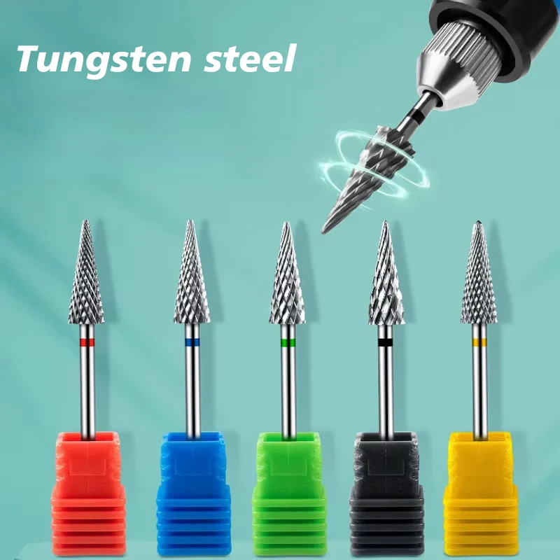 Końcówka wiertła do paznokci z węglika wolframu Elektryczne wiertło do paznokci Akcesoria Frezy do usuwania martwego naskórka Narzędzia do manicure