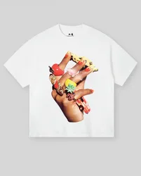2024 Summer crewneck cotton Short sleeve jewelry Printed T-shirt for men Y2K Goth Harajuku Loose casual couple shirt tops