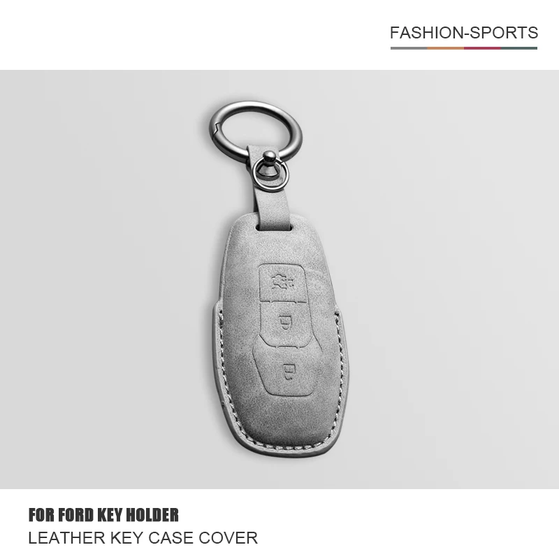 

Car Leather Smart Key Cover Case Shell Holder Fob For Ford Focus 3 4 ST Mondeo Mustang Edge Explorer Mustang F150 Fiesta Kuga