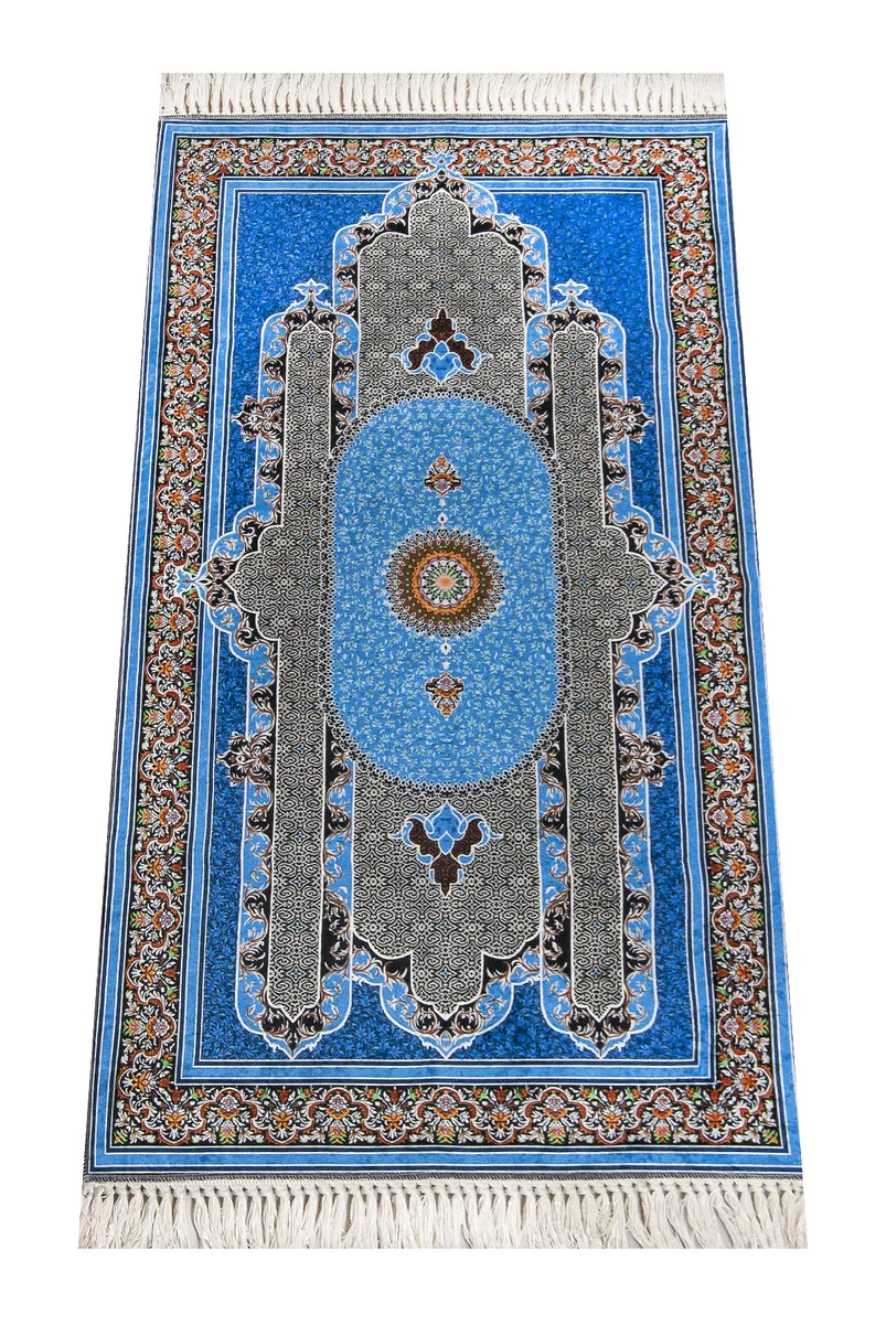 Digital Printed Sultan Series Prayer Mat Navy Blue 6 Sheet of Muslim Islamic Prayer Mat Holy Quraan Islamic Mats