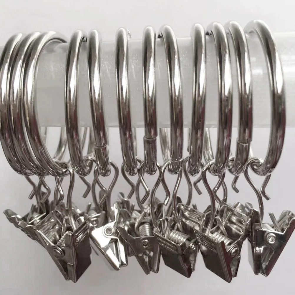 

120 Pcs Curtain Hooks Clips Lights Hanger Wire Holder Shower Metal Window Curtains