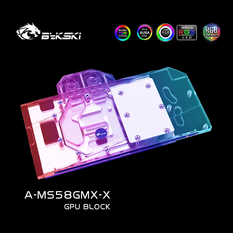 Imagem -05 - Bykski Bloco de Água para Uso Doméstico Cobertura Completa Bloco de Cobre Rgb Aura