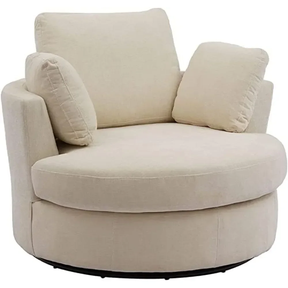 

42''W Small Loveseat Sofa Couch Swivel Barrel Chairs for Bedroom with 3 Pillows, 360 Degree Accent Living Room