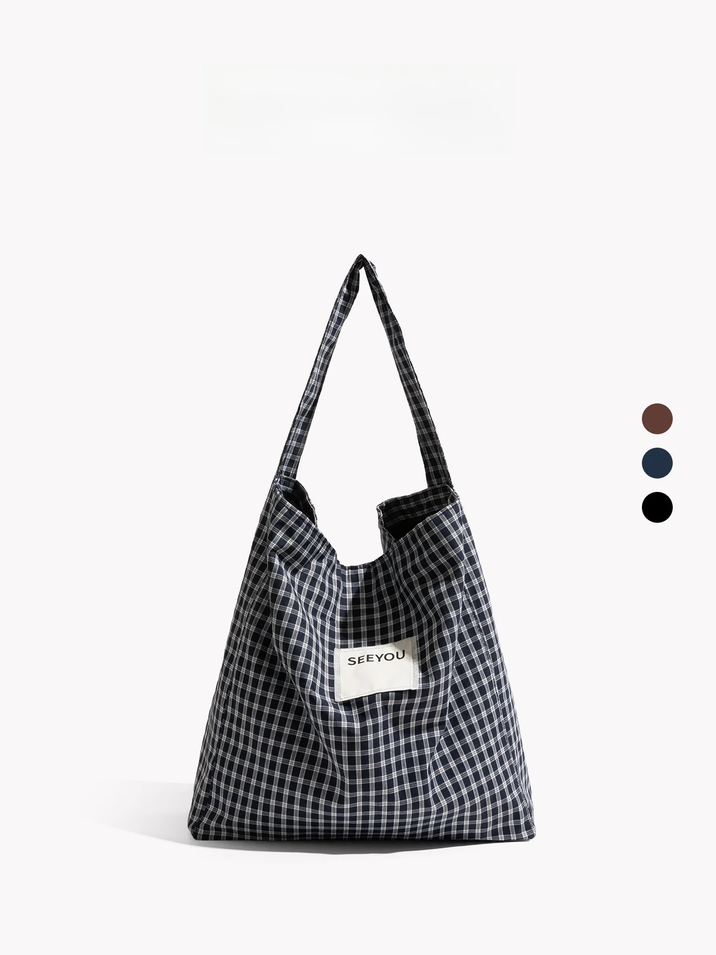 

Casual Commuter Large Capacity Tote Bag Women's Shoulder Bag Orange Girl Plaid Design 2026 New Style School Bag Soft Handle