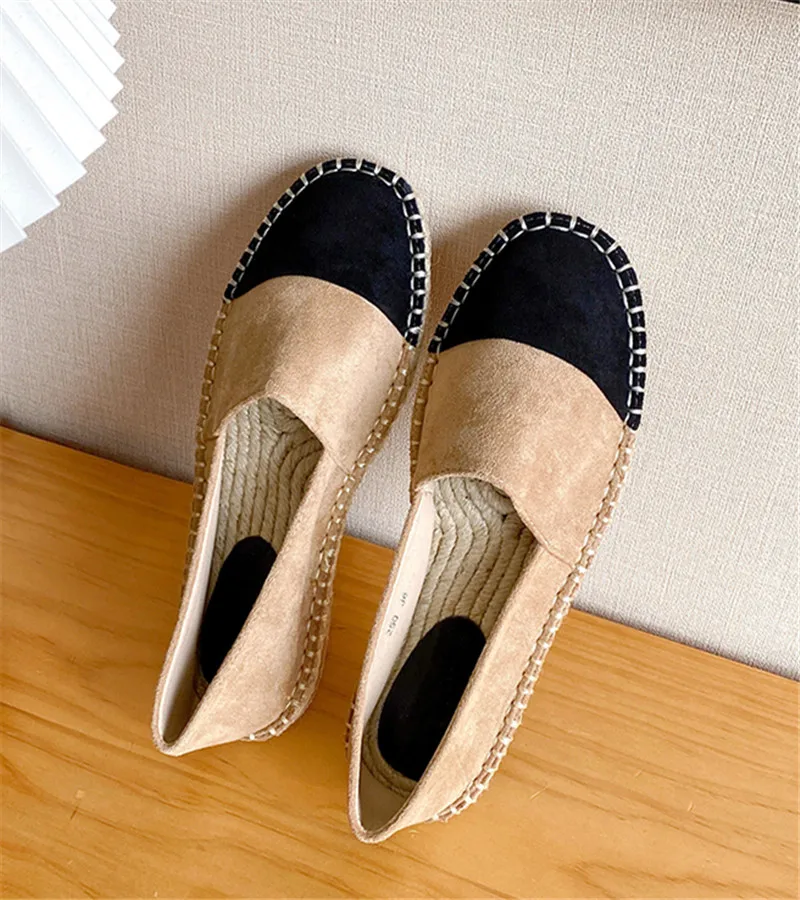 Straw Fisherman\'s Shoes Round Toe Loafers Ladies Espadrilles Outside Walking Ballet Flats Women Thick Sole Platform Slippers