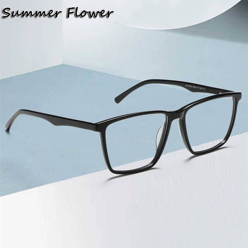 

Men Squre Eyeglasses Fashion Acetate Myopia Minus Lenses Frame Progressive Prescription Lenses Use Eyeglasses for Male