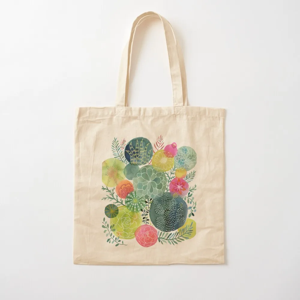 

Succulent Circles Tote Bag Women's shopping bag Gift bags Beach bag female Canvas Tote