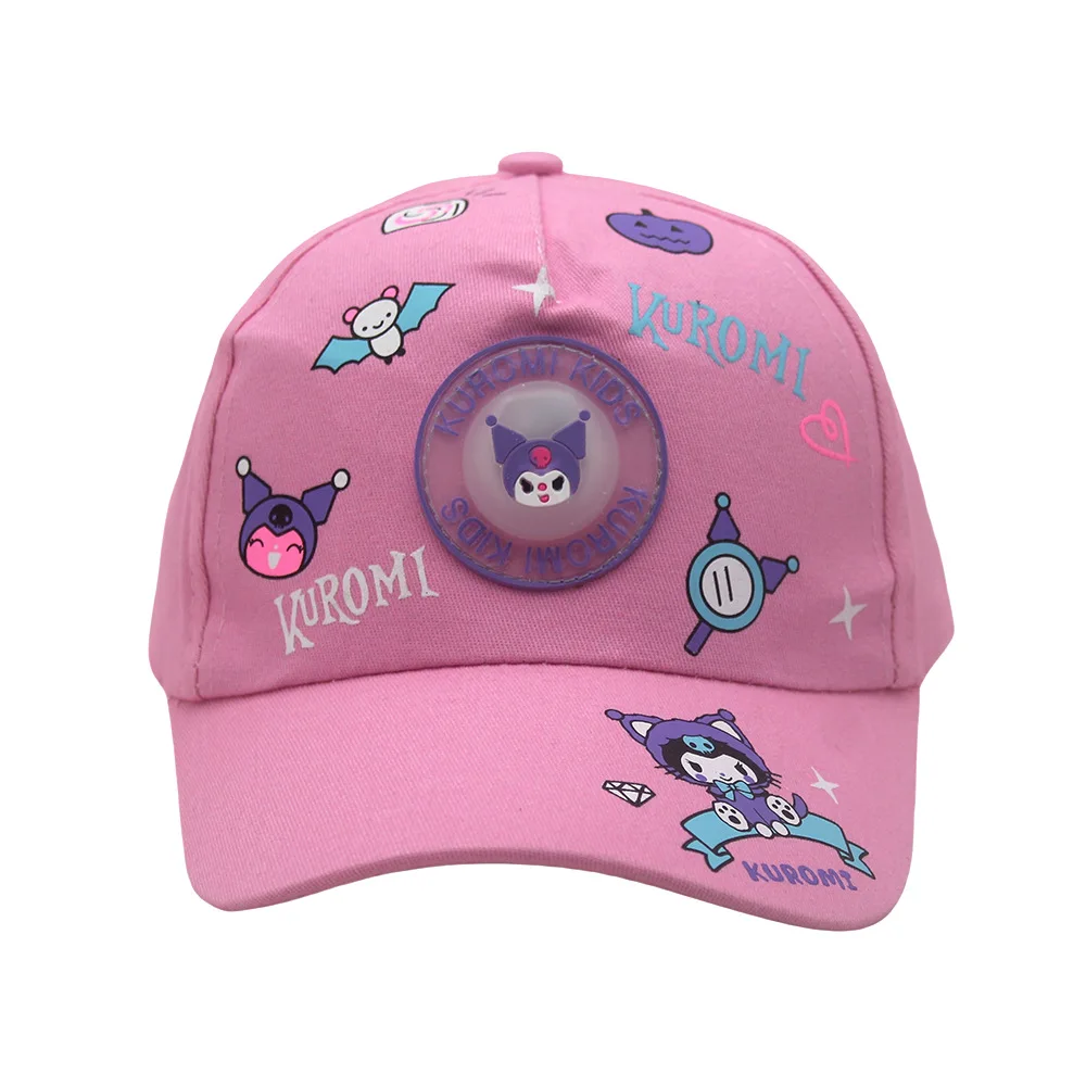 New Kawaii Sanrio Kuromi Bright Light Children Baseball Cap Girl Heart Cute Cartoon Anime Sunblock Cap Tide Gift for Kids