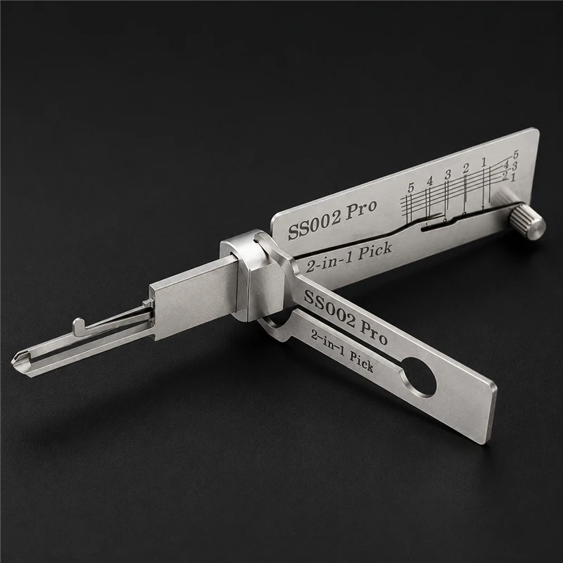 Schlüsseldienst-Reparaturwerkzeuge SS001 SS002 Pro 2-in-1 Schlüsseldecoder-Set, Doppelte Gerade Nut Schlüsseldekodierungs- und Entriegelungswerkzeug-Set