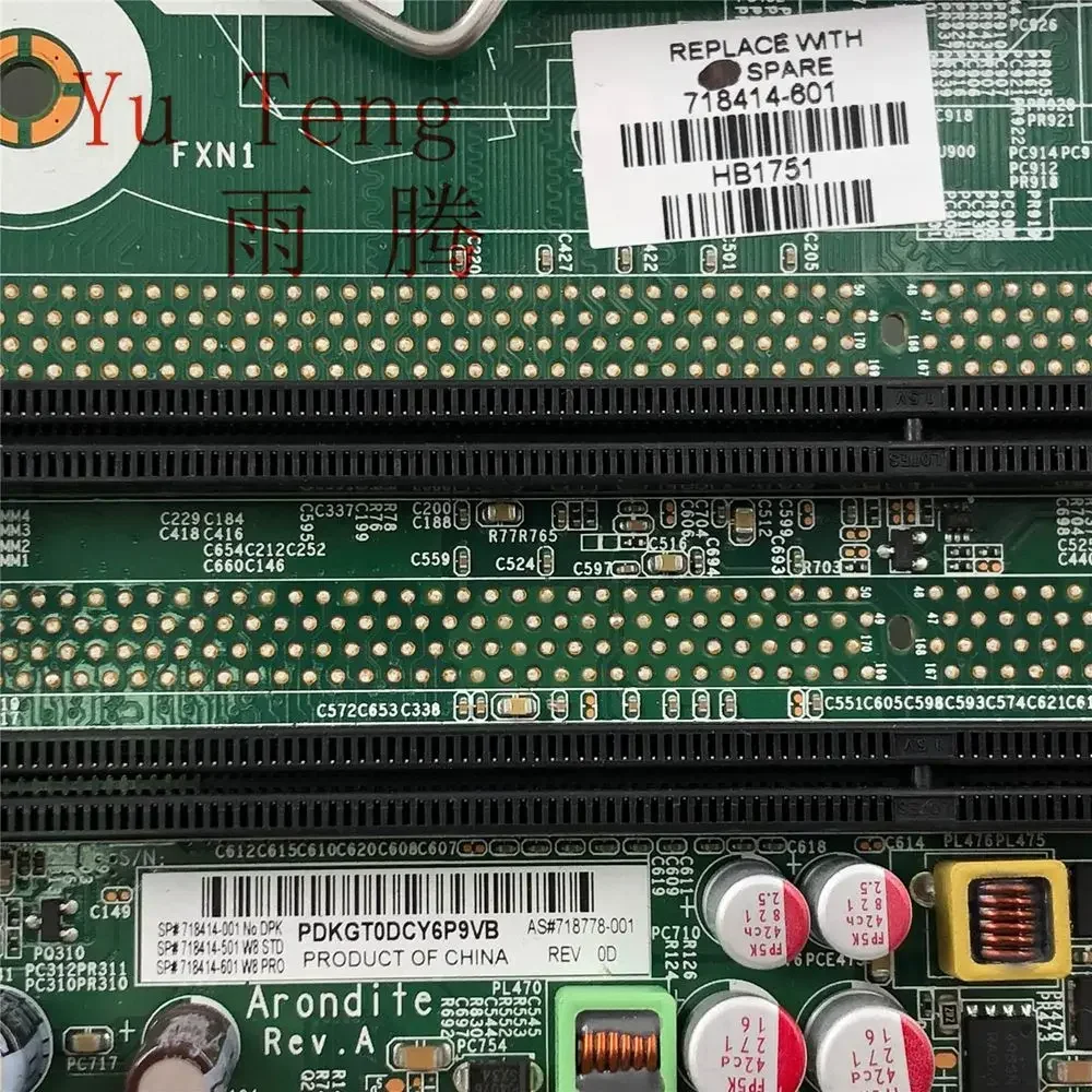 718414 -001 para placa-mãe HP ProDesk 400 G1 SFF 718778 -001 LG1150 Mainboard 100% testado totalmente funcionando