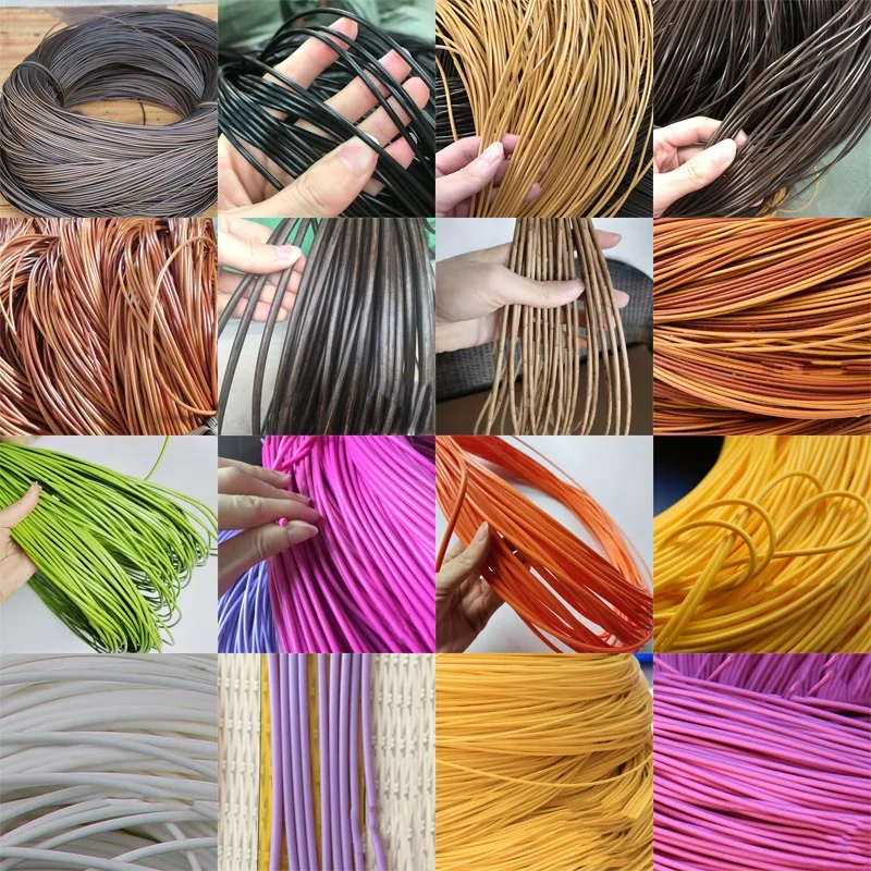 

Round 500g Furniture Pe Rattan Plastic Imitation Synthetic Rattan Weaving Raw Material for Outdoor Table Chair Basket Component