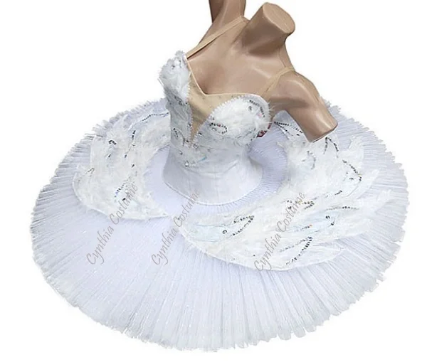 Vestido de Ballet con copos de nieve y Reina de la nieve del lago de los cisnes, ganchos para corpiño, traje de escenario de Ballet blanco, traje de baile tutú clásico para niñas