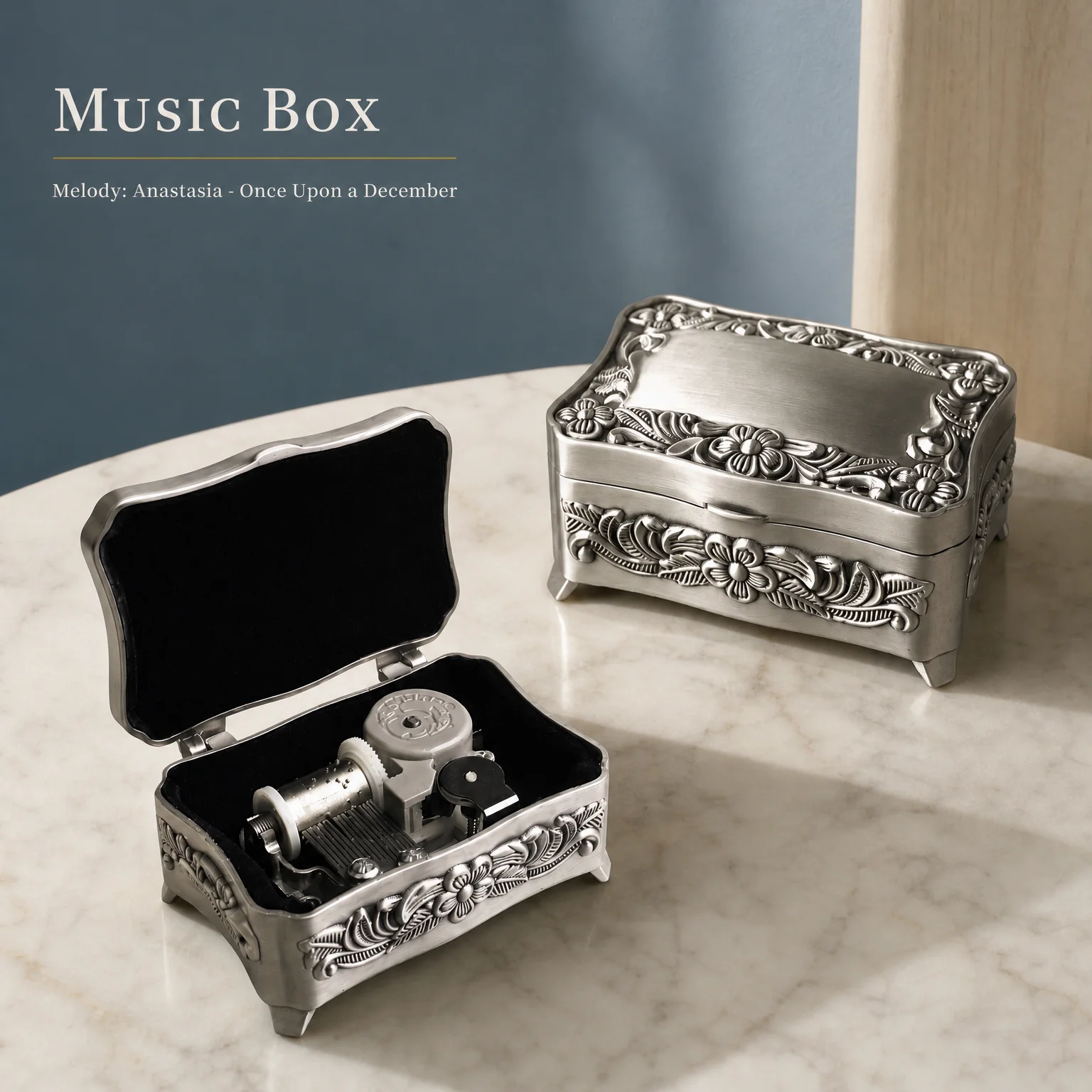 ROSIKING Emboss Alloy Metal Music Box Wind Up Anastasia Once upon a Decembe Music Box Girl Children Birthday Gift