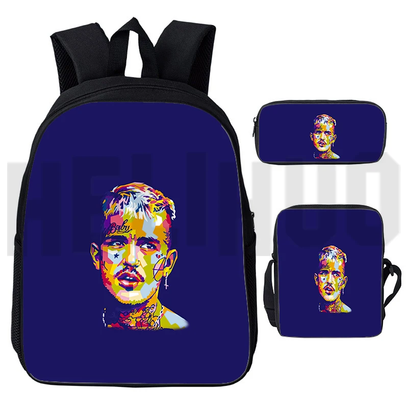 

Top Quality Anime Lil Peep Backpack 3 Pcs/Set Rapper Lil Peep Print Pattern Bookbag Trend Women Men Work Notebook Canvas Daypack