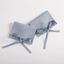 5pcs Blue Microfiber Drawstring Gift Small Bags Velvet Jewelry Necklace Rings Organizer Pouch Wedding Favor Candy Cosmetic Bag