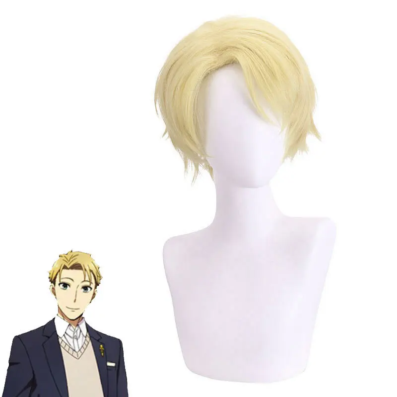 

Short Blonde Synthetic Wig Cosplay Wavy Layered Hair Heat Resistant Costume Party Halloween Anime Style