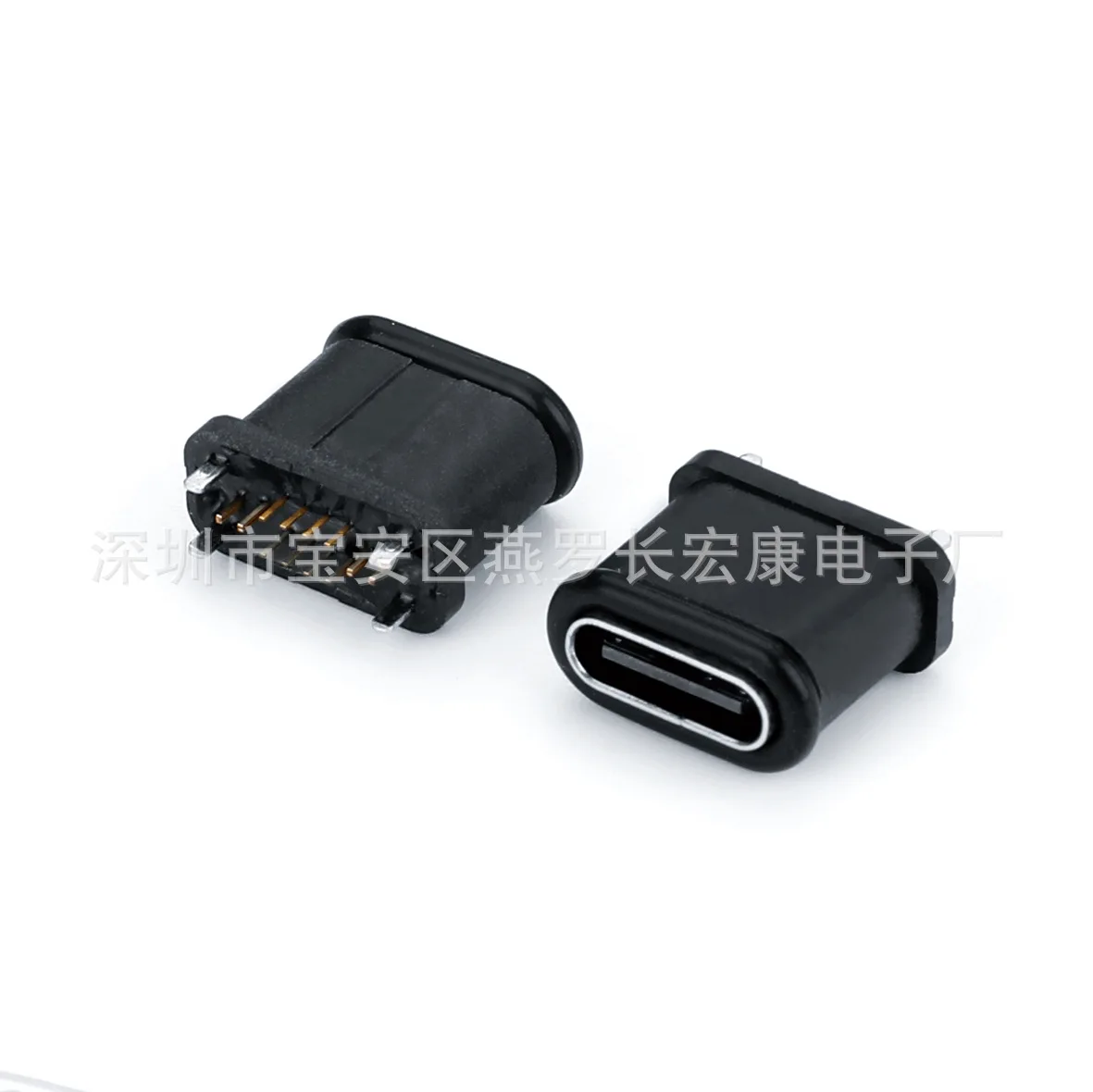 

For TYPE-C 16Pin female seat, waterproof, vertical in-line DIP four-pin plug board, with waterproof ring waterproof female seat