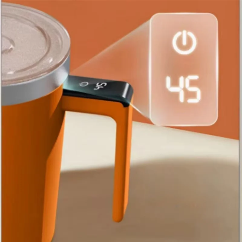 

-A95Z 400ML Mixing Cup LED Temperature Display Coffee Cup Stainless Steel Magnetic Rotating Stirring Coffee Self Stirring Mug