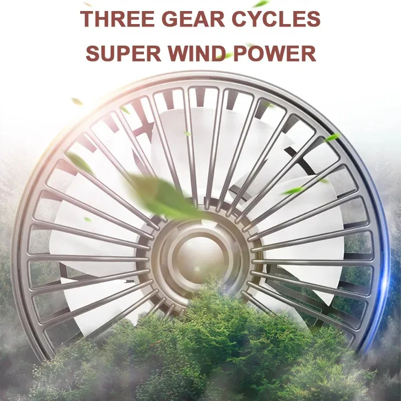 3-Speed Car Seat Backพัดลมระบายความร้อนUSB Charge Dualหัวพัดลมหมุนได้ 360 องศาคอCoolerสําหรับฤดูร้อนรถอุปกรณ์เสริม