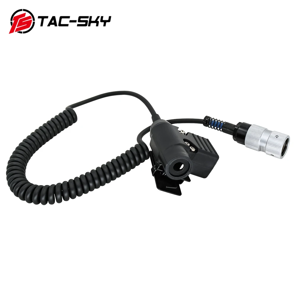TAC-SKY Retractable Military Tactical 6-Pin PTT, compatible with AN/PRC 148152 and 163 radio models