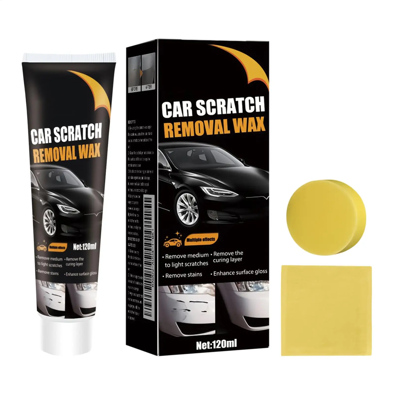 120ml Car Scratch & Swirl Remover Professional Polishing Wax for Auto Paint Restoration, Works on Car, Motorcycle, Truck & RV