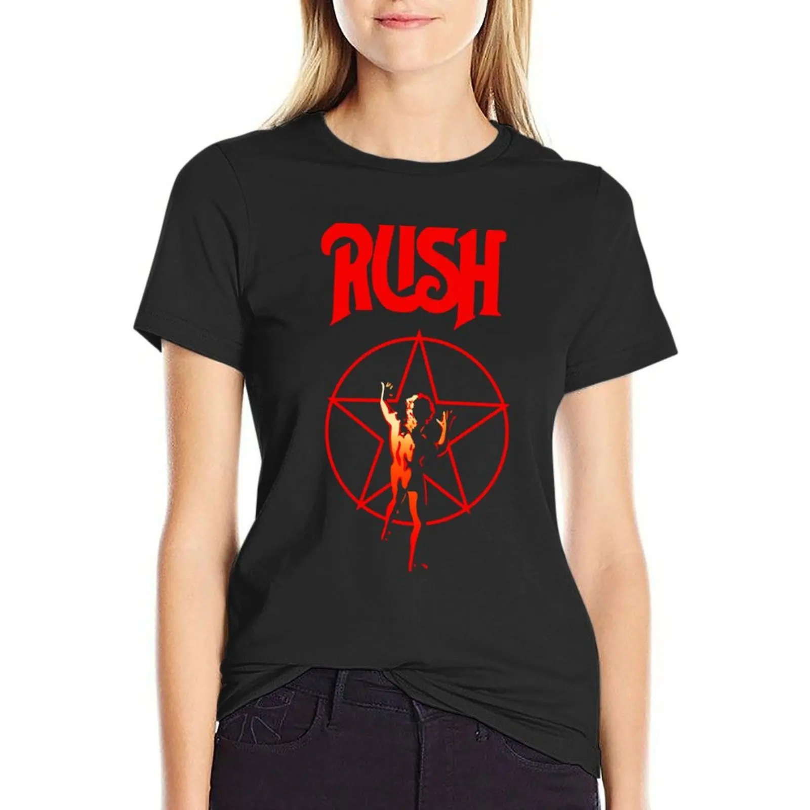 RED Star Man 2112 T-Shirt tees blacks customs tops workout t shirts for Women