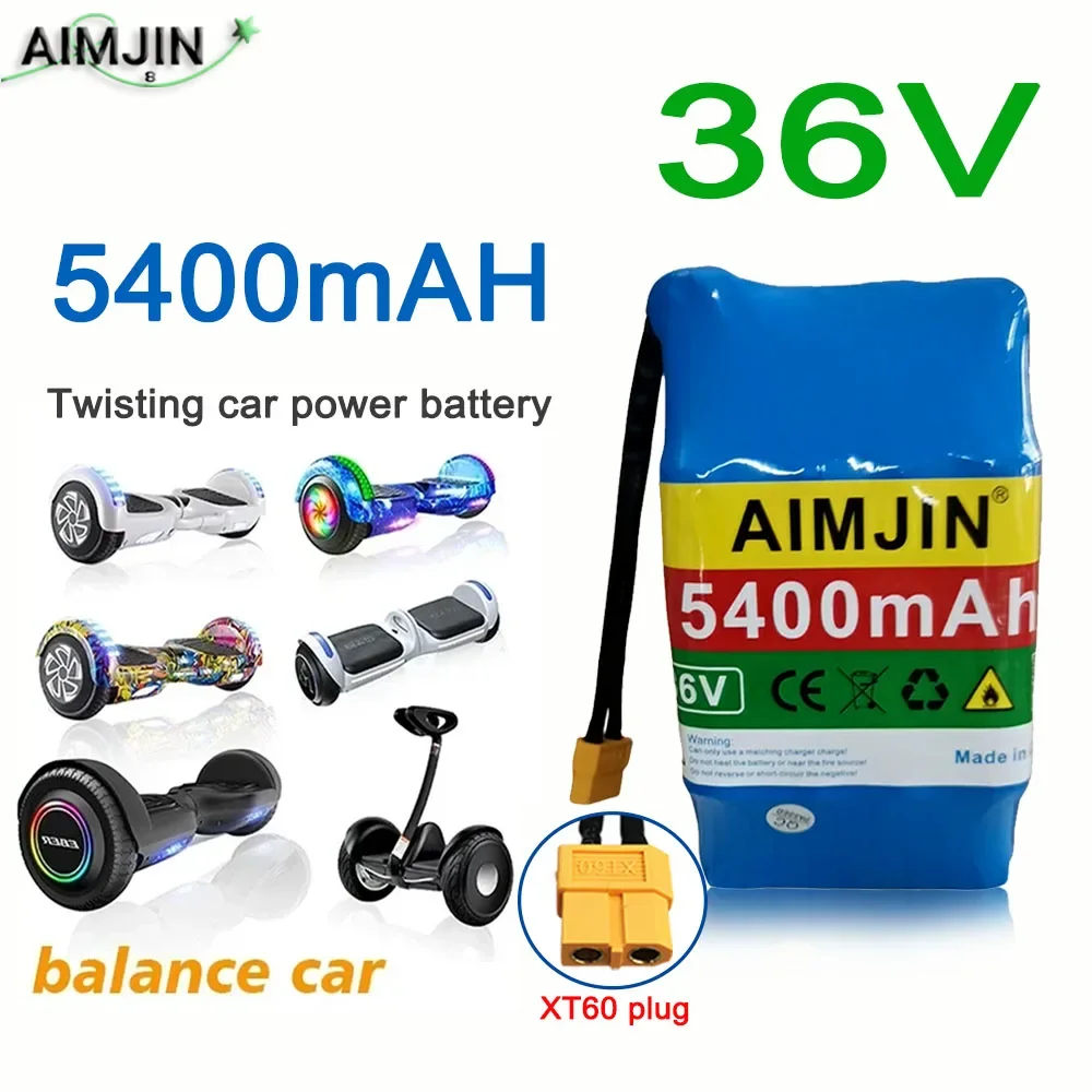 

High Capacity 36V 5400mAH Rechargeable Lithium Battery 10S2P For Car Battery HoverBoard Unicycle Scooter Twist