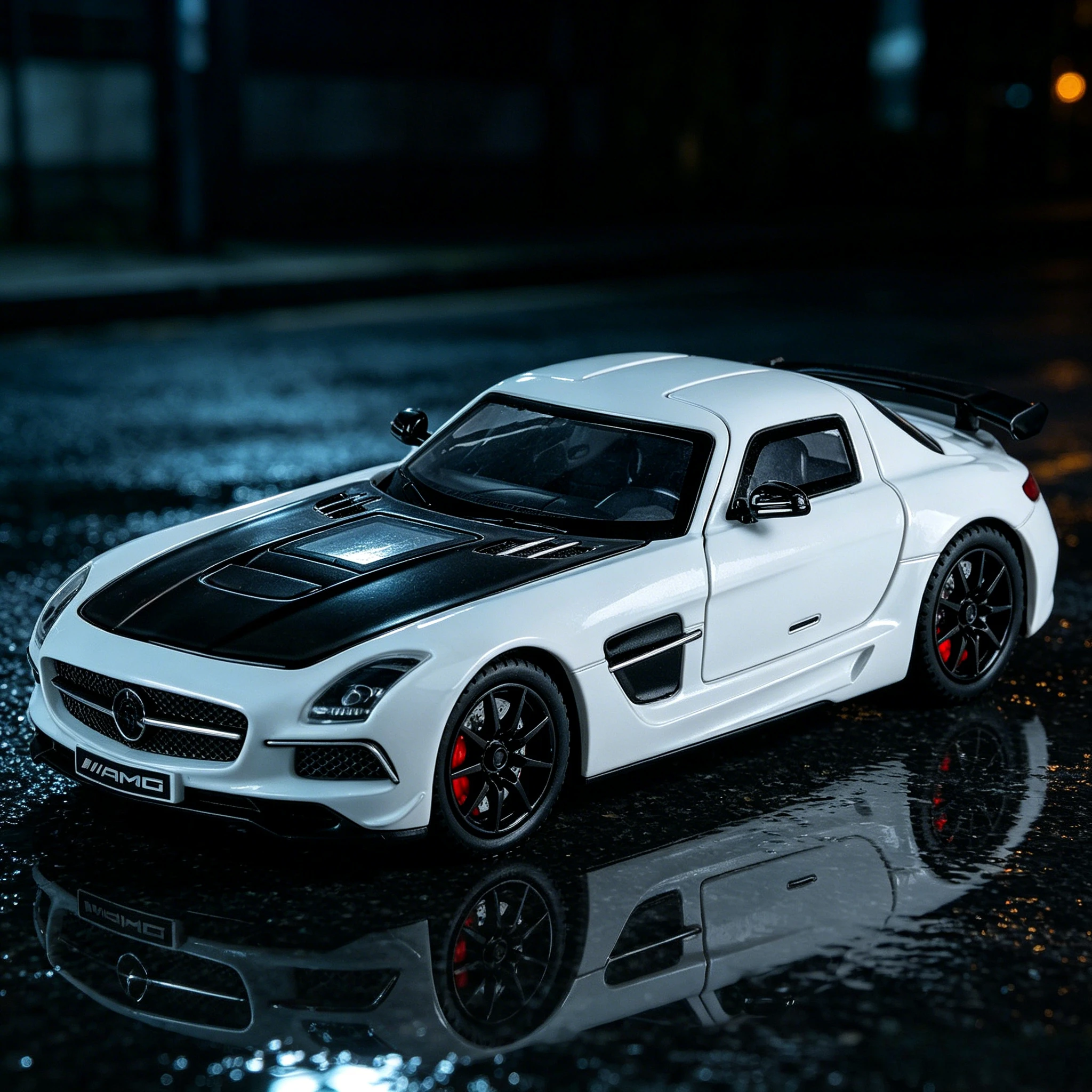 

1:24 SLS AMG Toy Sports Car Model Diecast Alloy Simulation Models Sound Light Pull Back Vehicles Collection Gifts