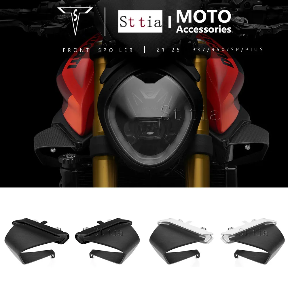 두카티 몬스터 937 플러스 SP 몬스터 950 2021 2022-2025용 오토바이 카본 파이버 윙렛 에어로다이나믹 스포일러 사이드 윙 키트