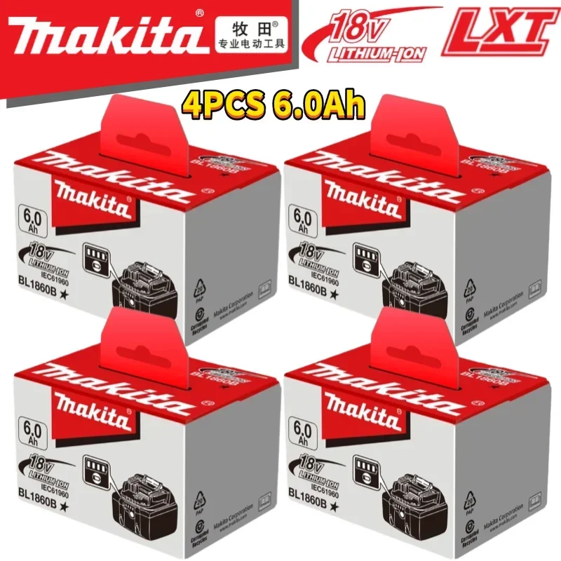 

100% оригинальная батарея Makita 18 В, аккумулятор для электроинструмента BL1850 bl1860 bl1860 bl1830 bl1815 bl1840, для аккумулятора Makita 18 В 6,0 Ач