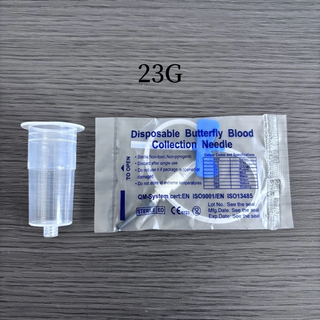 50/100 conjunto descartável animal de estimação médico vácuo borboleta sangue amostra coleção agulha, segurança borboleta agulha com suporte