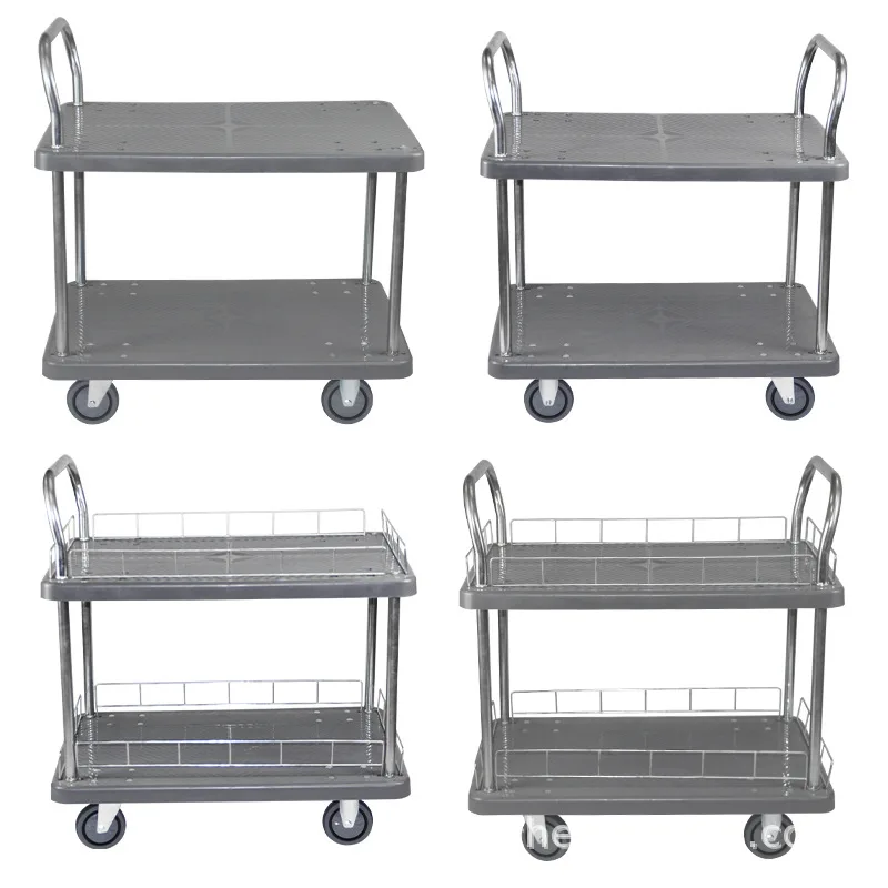 Sturdy Durable Two-Story Double Handle Silent Wheel for Logistic Trolley Heavy Duty Trolleys