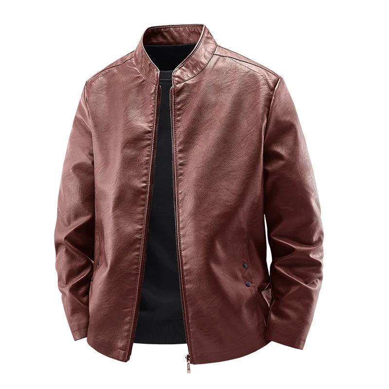 

Motorcycle Baseball Jacket Washed Leather Lapel Loose Pilot Jacket