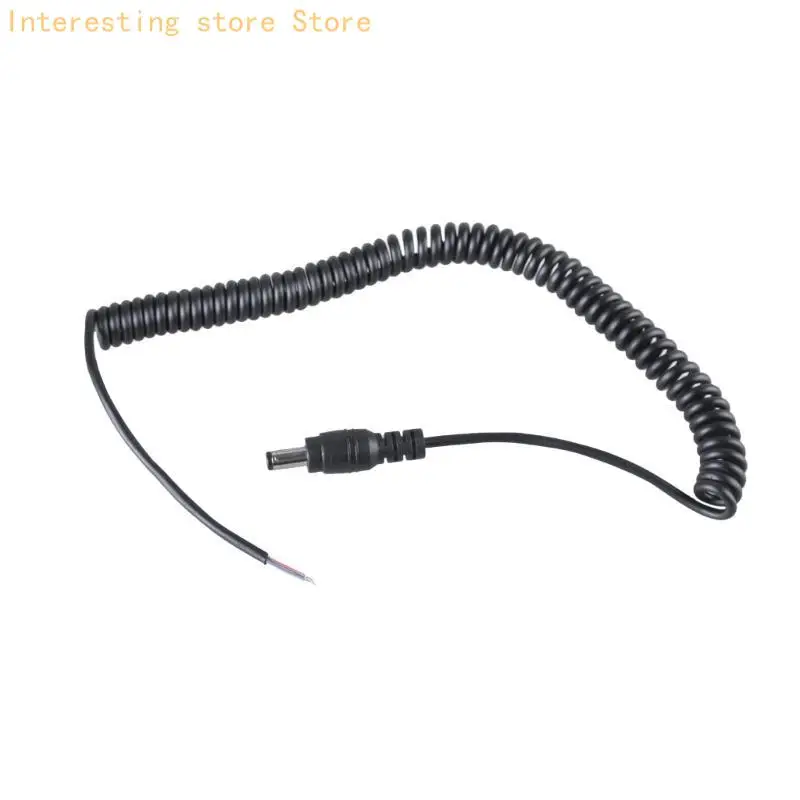 Spring Coiled DC5521 to 2Pin DIY Power Wire for Surveillances Cameras Fan Light 55KC