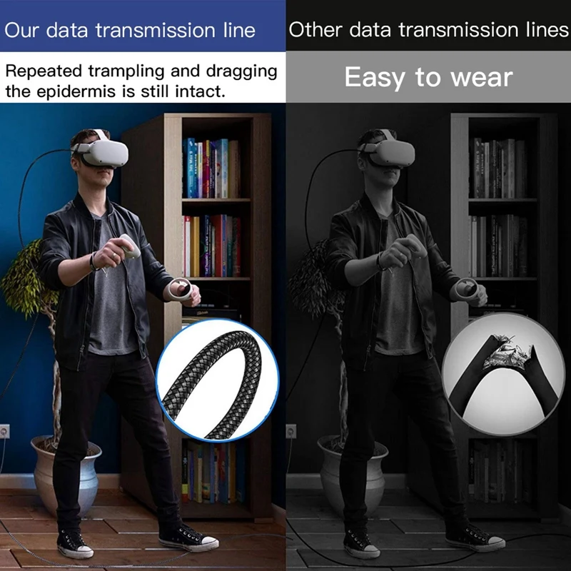 Data Line Charging Cable For Oculus Quest 2 Link USB 3.1 Type C Data Transfer USB-A To Type-C Cable 20V 3A Charger