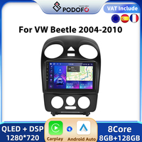 Podofo Wireless CarPlay Andorid Auto Car Radio For Volkswagen Beetle 2004-2010 AI Voice Multimedia GPS 2din autoradio