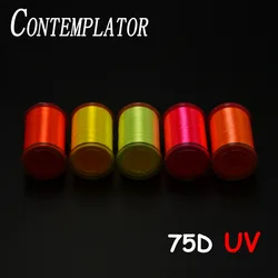 CONTEMPLATOR 1pc 75D UV Color Fly Tying Thread 260yards/spool Polyester Silk UV Reflective Threads For Ribbing Incredible Tails