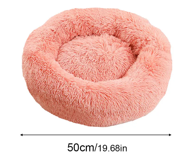 40-60cm Rundes Haustierbett für Große Hunde Superweiches Katzenbett Langhaariges Hundekissen Katzenmatte Tier-Schlafsofa – Detail 4